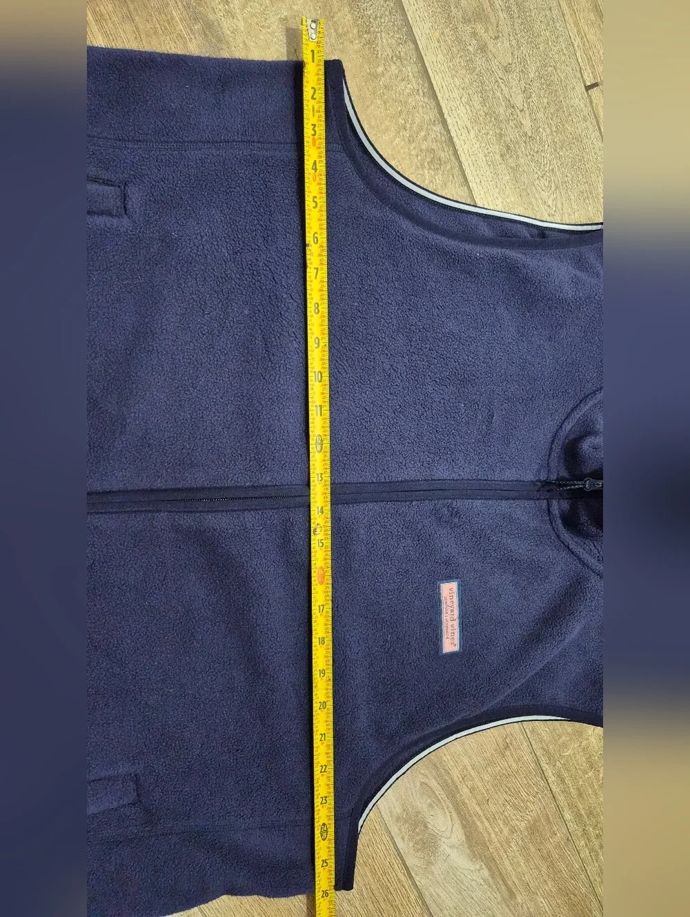 Vineyard Vines Men Harbor Fleece Navy Blue Full Zip Vest Size Large